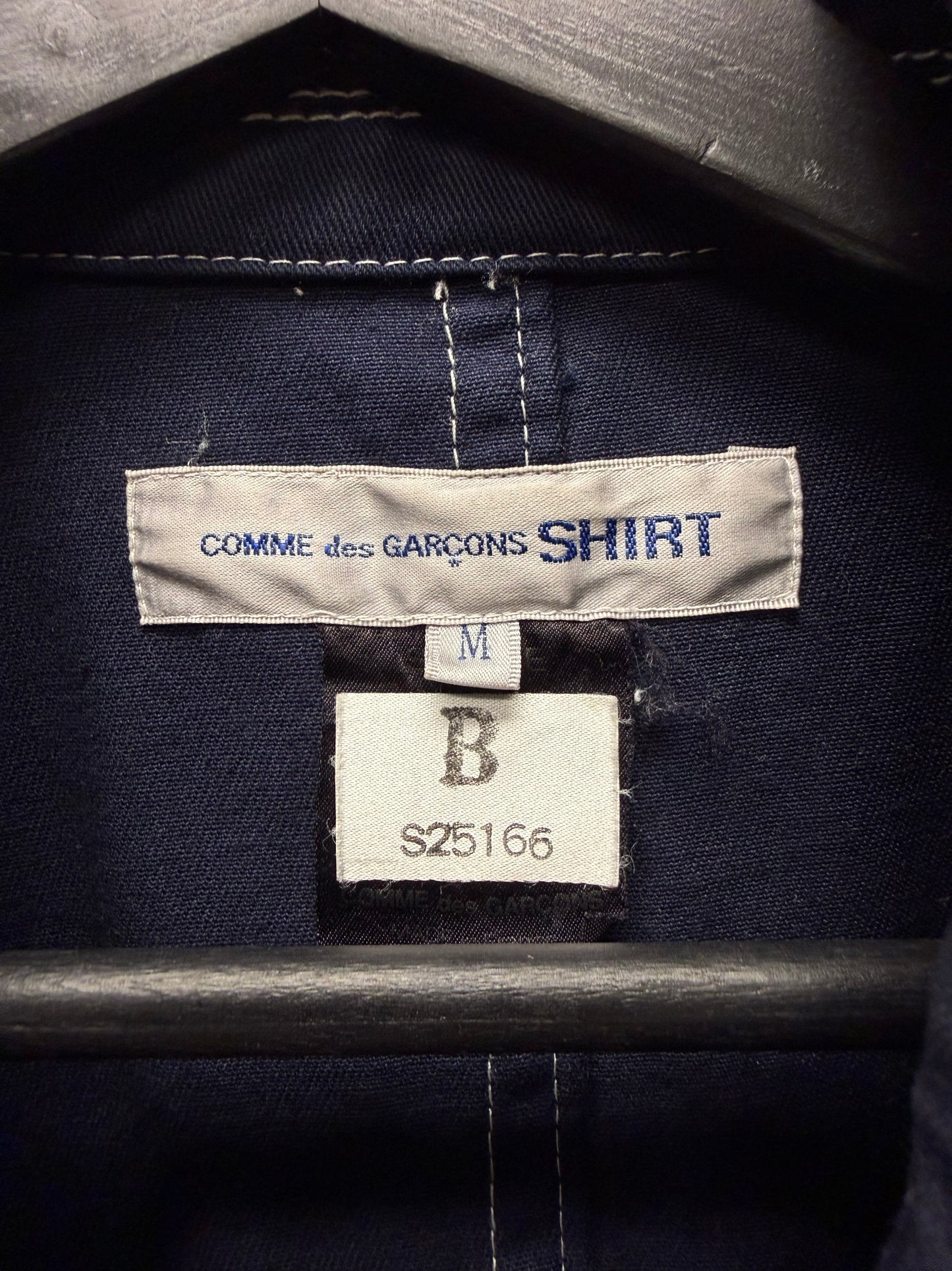 Comme Des Garçons Shirt Navy Contrast Stitch Blazer