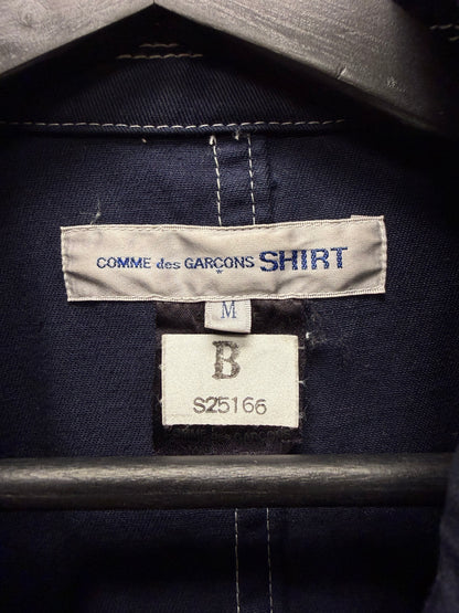 Comme Des Garçons Shirt Navy Contrast Stitch Blazer