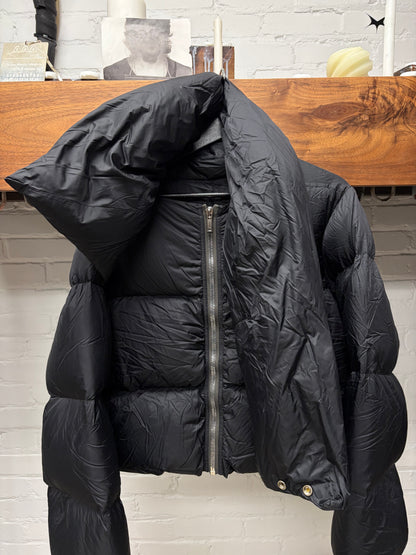 AW2021 Rick Owens ‘Gethsemane’ Funnel ‘Scarf Wrap’ Cropped Down Filled Puffer Jacket