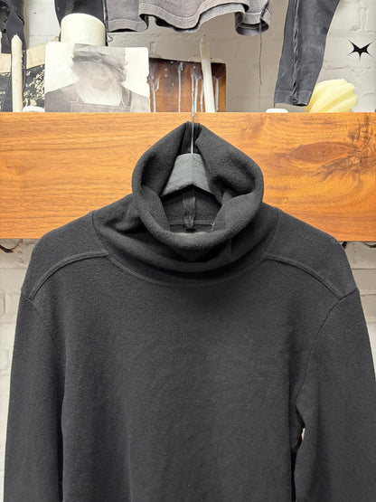 2024 Rick Owens x Moncler Black ‘Badge Logo’ Roll Neck Sweater