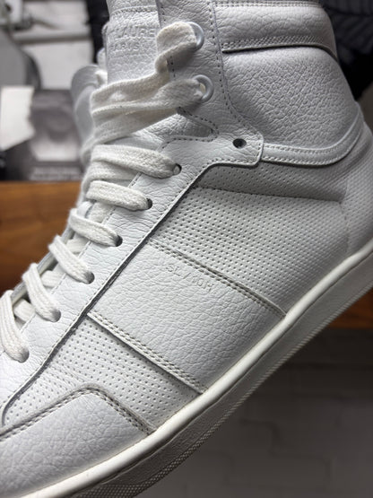Saint Laurent ‘SL/10H’ White Leather Court High Top Sneakers