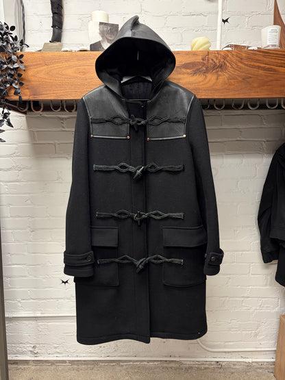 AW2016 Givenchy by Ricardo Tisci Leather Hooded Wool Duffle Coat
