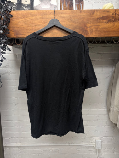 2021 Saint Laurent ‘Cursive Logo’ Black Graphic T-Shirt