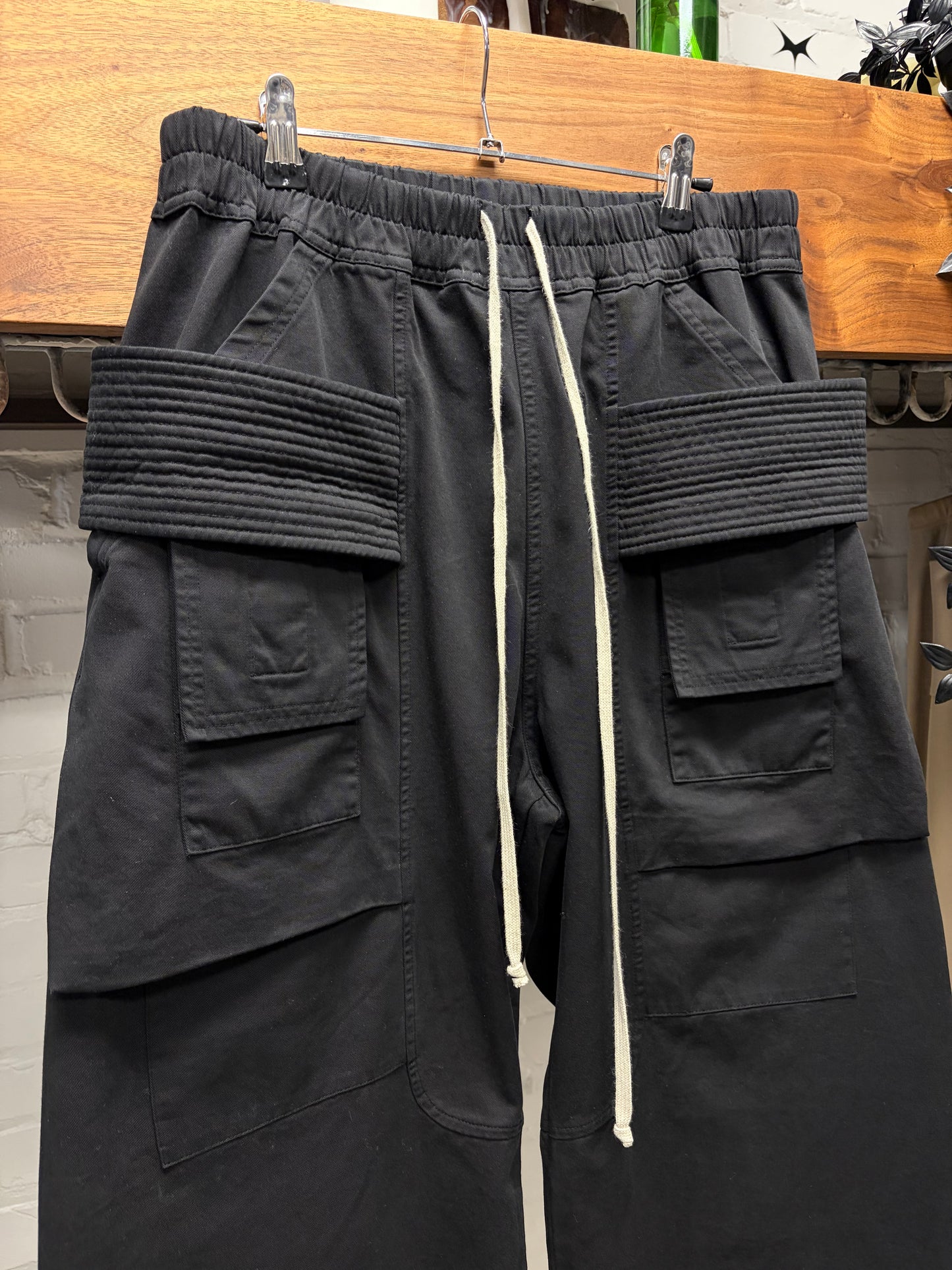 Rick Owens ‘Creatch’ Black Straight Cut Drawstring Pants