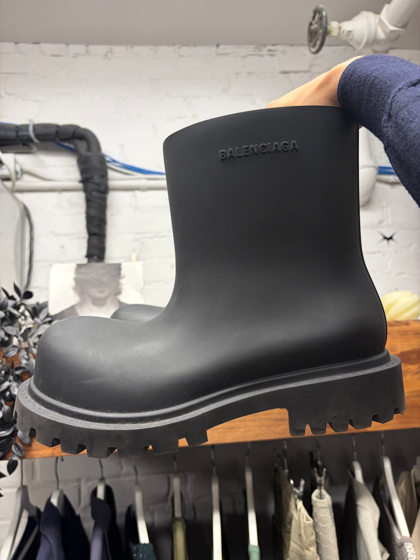 Balenciaga ‘Steroid’ Black Oversized Laceless Combat Boots