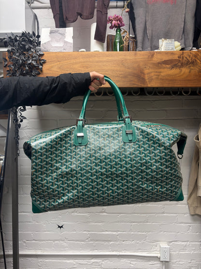 Goyard ‘Boeing 55’ Green Canvas Monogram Weekender Duffle Bag