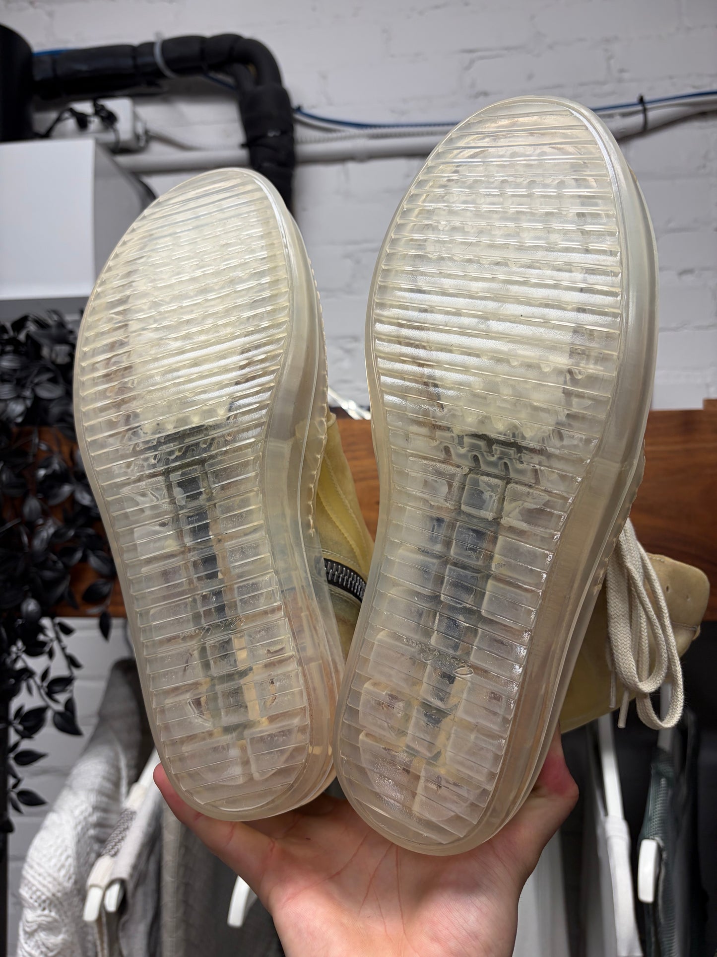 SS2023 Rick Owens ‘Edfu’ Apparition Leather Geobasket High Top Sneakers