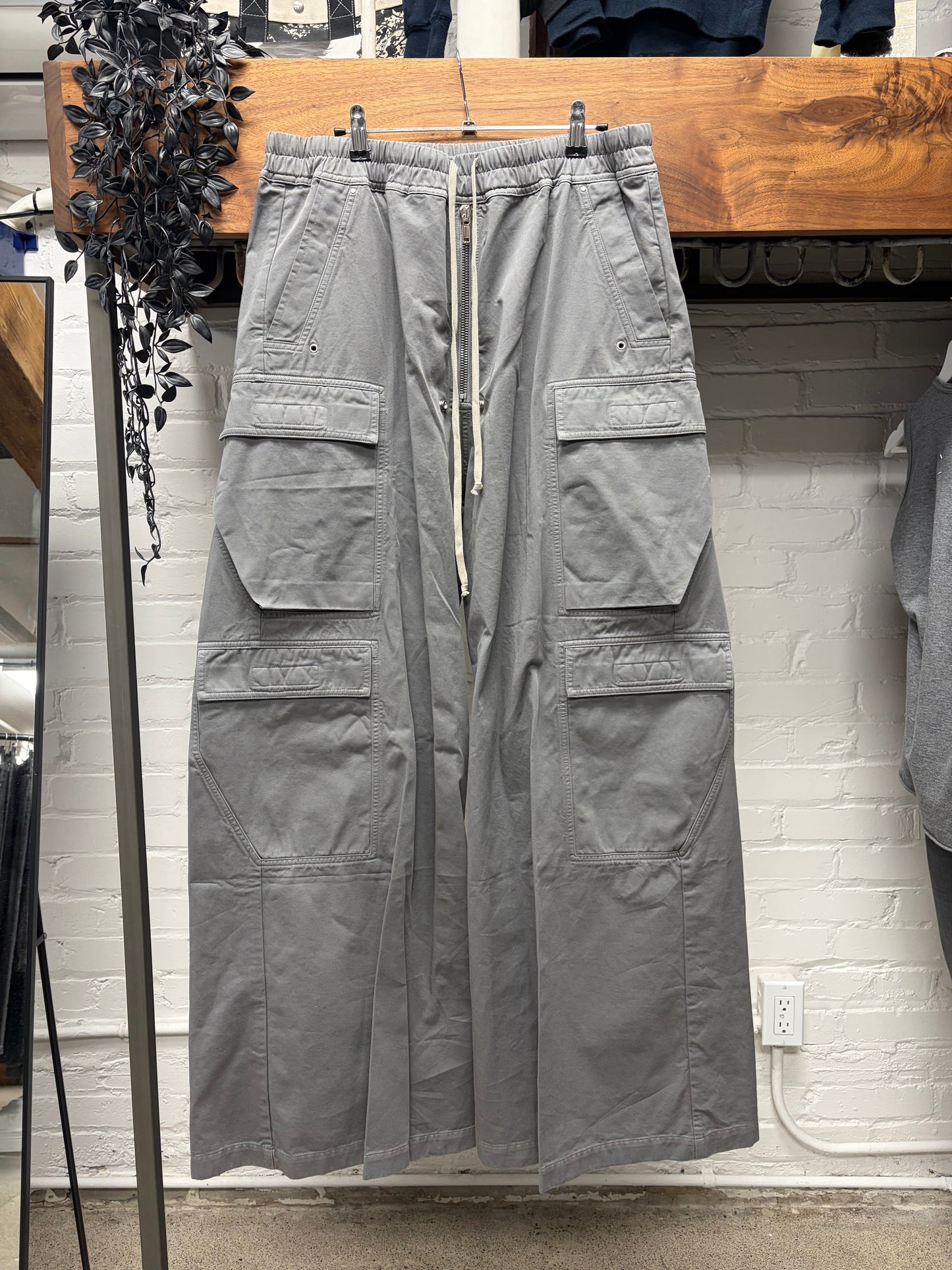 Rick Owens Stone Grey ‘CargoBela’ Wide Leg Pants