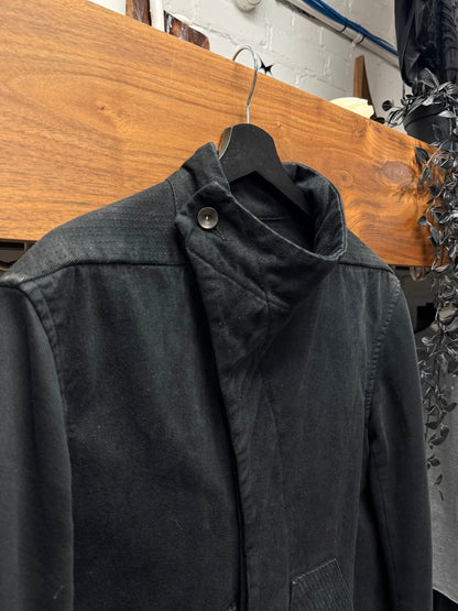 SS2013 Rick Owens ‘Island’ Heavy Waxed ‘Slave’ Black Denim Jacket