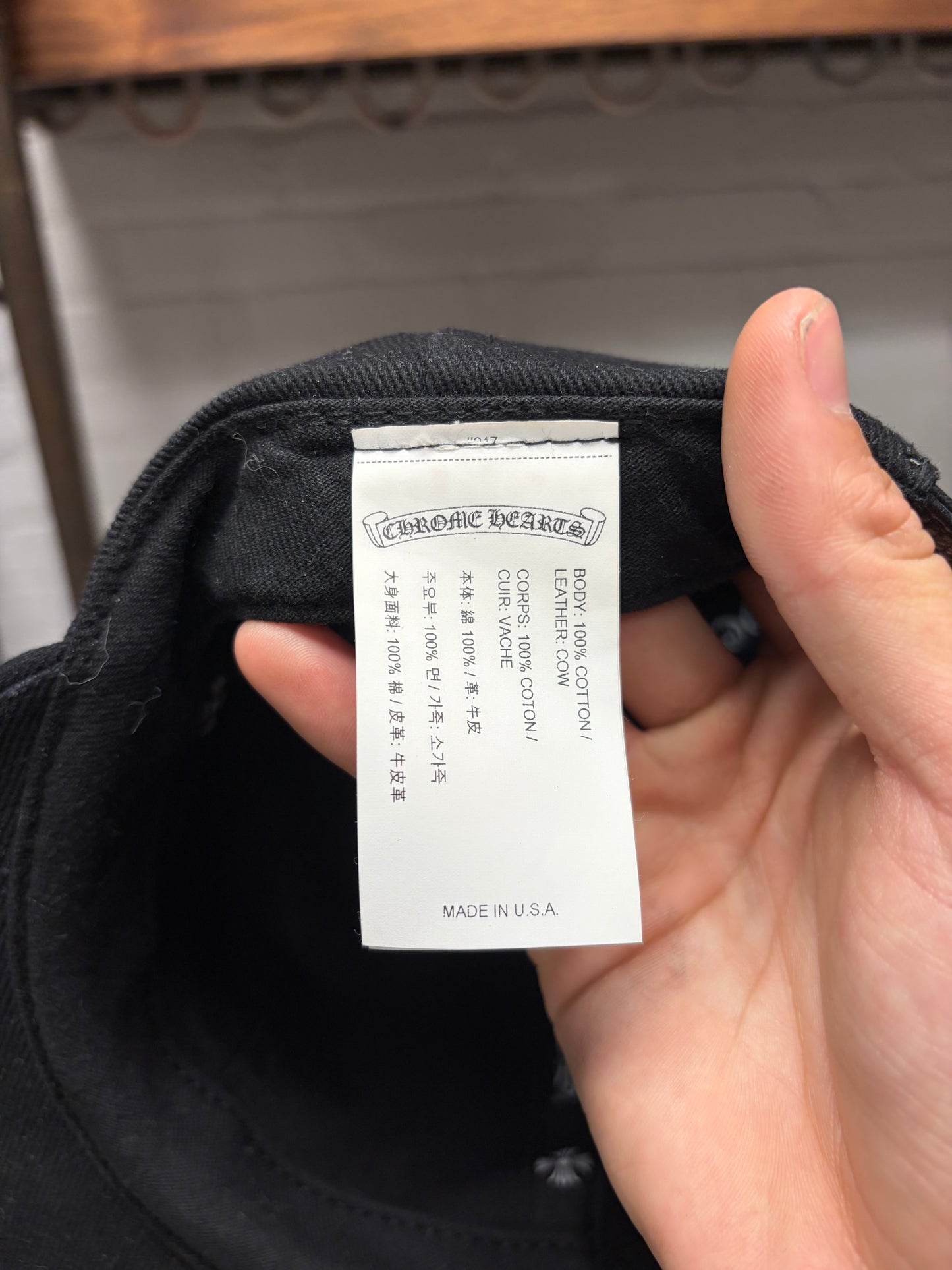 Chrome Hearts x Matty Boy ‘Chomper’ Black Leather ‘Oval Strap’ Hat