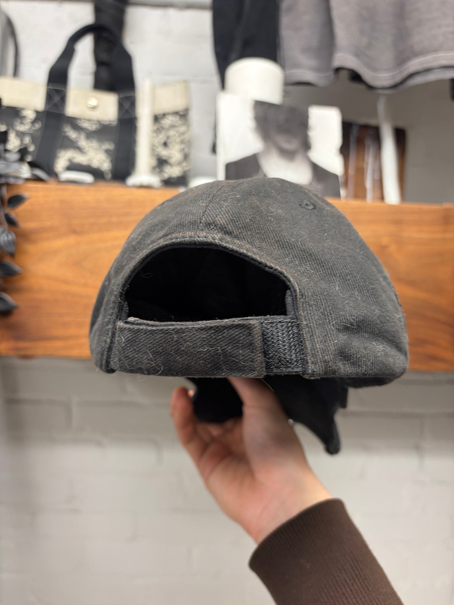 Balenciaga ‘Website’ Pierced Black Strap-Back Baseball Cap
