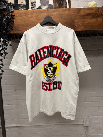 SS2022 Balenciaga ‘Crest Logo’  White Oversized T-Shirt