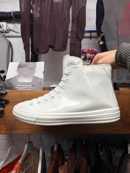 Maison Margiela ‘Stereotype’ White Rubberized ‘Chuck 70’ High Top Sneaker