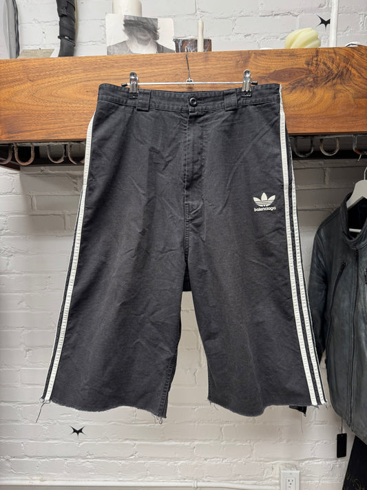 Balenciaga x Adidas Ripstop Cutoff Over Knee Shorts