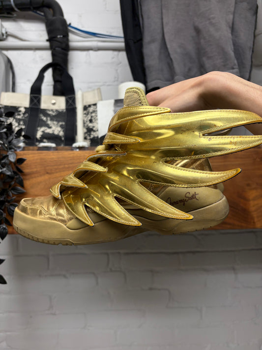 Jeremy Scott x Adidas ‘Wings 3.0’ Gold Leather High Top Sneakers