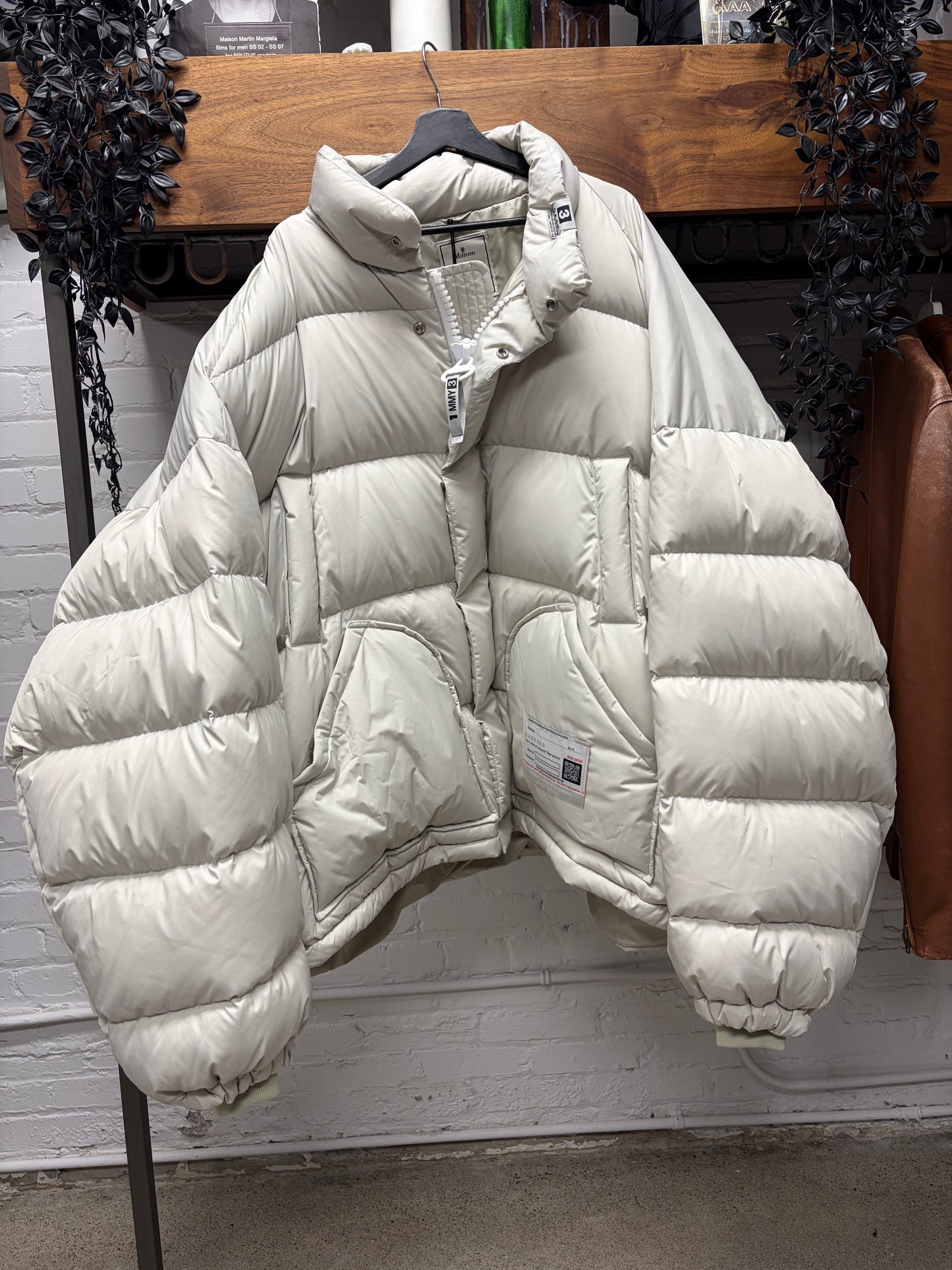 Mihara Yasuhiro ‘Big Zipper’ Oversized Cream Down Filled Puffer Jacket