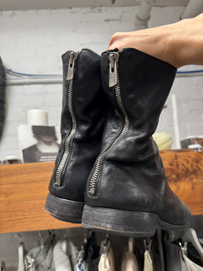 Guidi ‘986’ Black Full Grain Horse Leather Back-Zip Boots