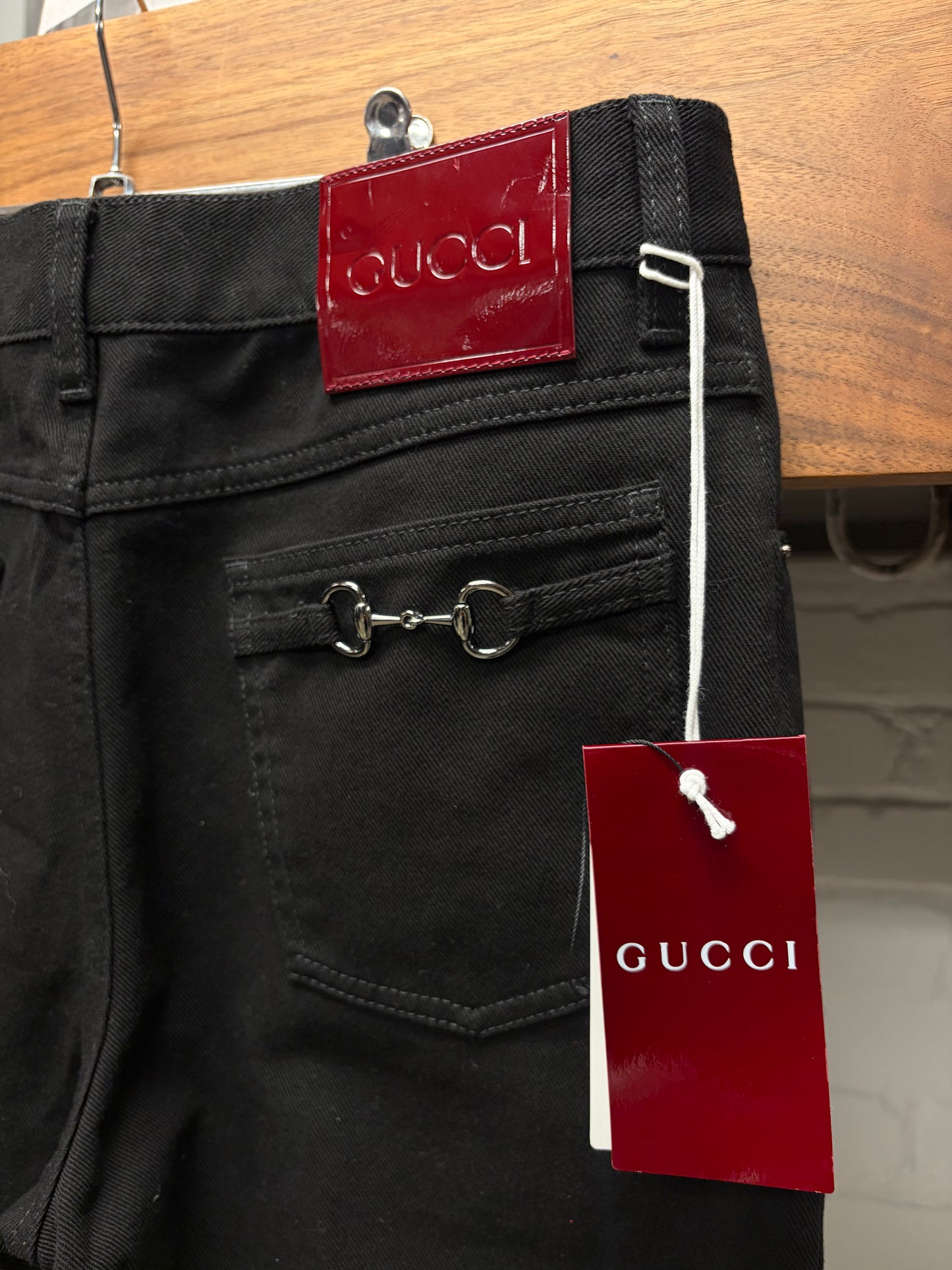 Gucci by Demna Gvasalia ‘Horsebit’ Back Pocket Black Bootcut Jeans