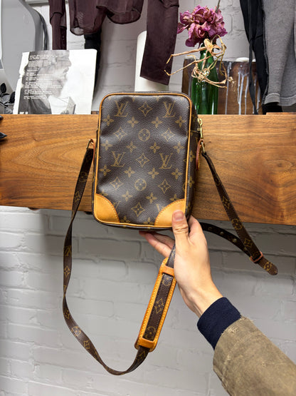Louis Vuitton ‘Danube’ Brown Leather Monogram Side-Bag