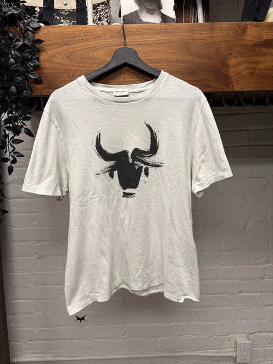 Saint Laurent ‘Year of the Bull’ White Graphic T-Shirt