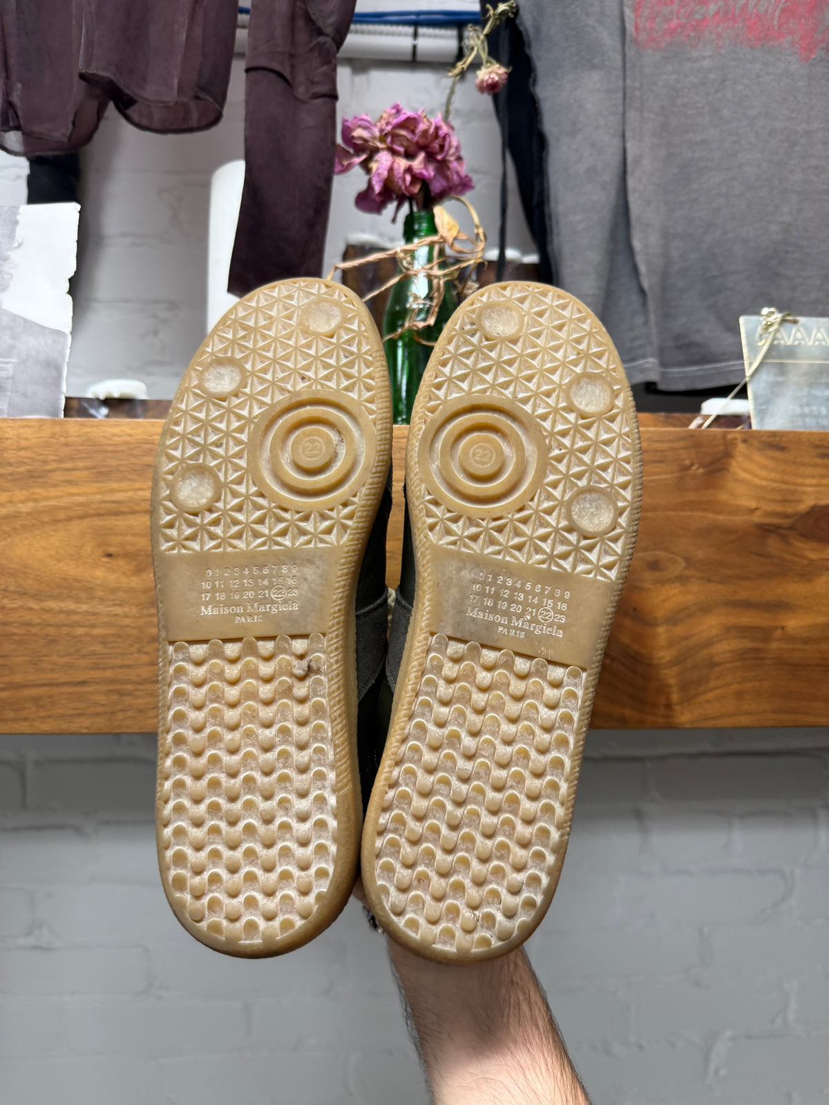 Maison Margiela ‘G.A.T.’ Dark Green/Gum Sole Low Top Sneakers