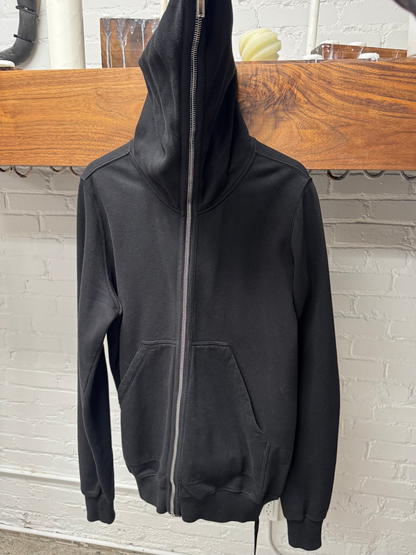 Rick Owens ‘Gimp’ Black Full-Zip Cotton Hoodie
