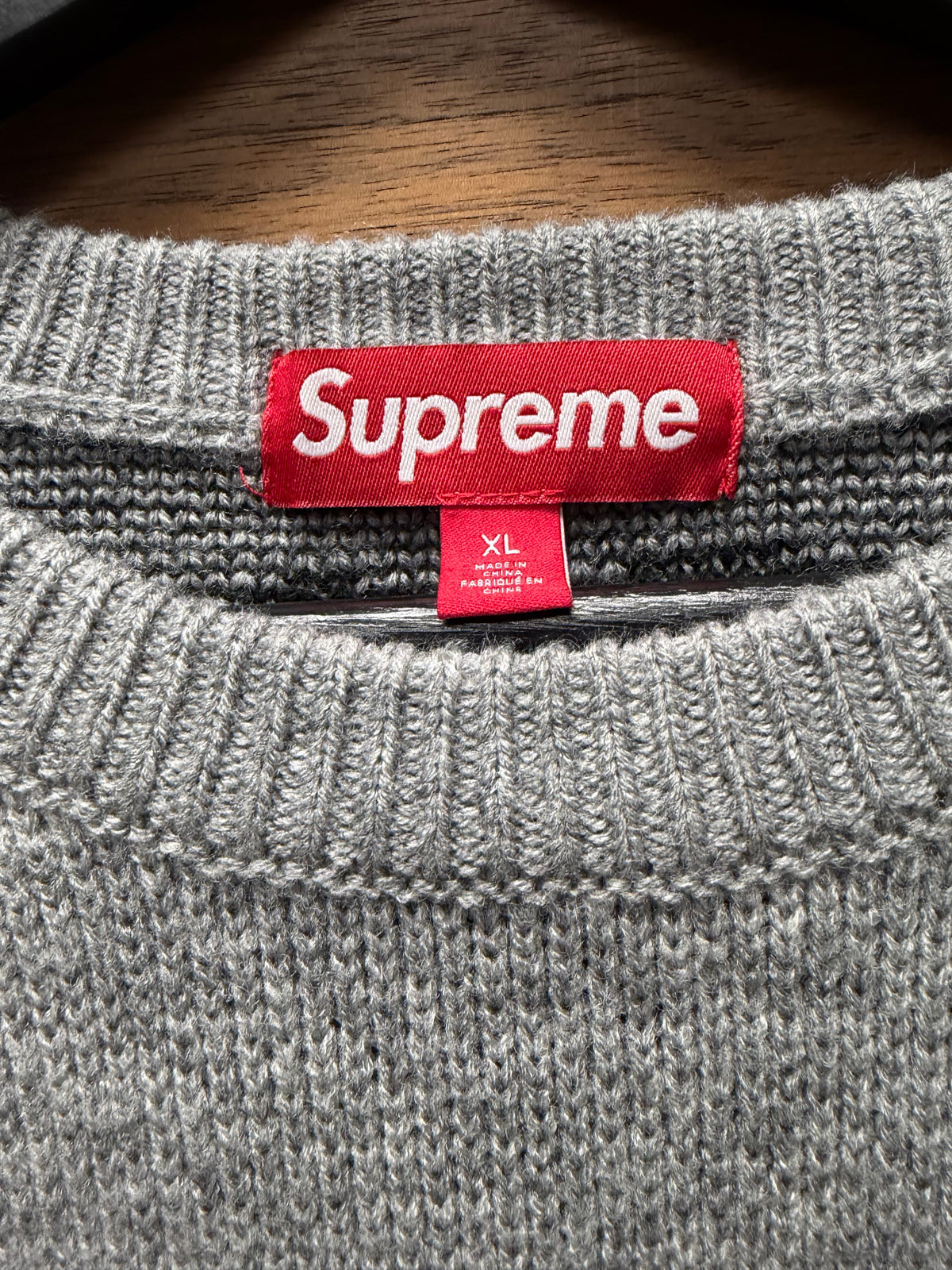 AW2024 Supreme x Thrasher ‘Cross Logo’ Grey Knit Sweater