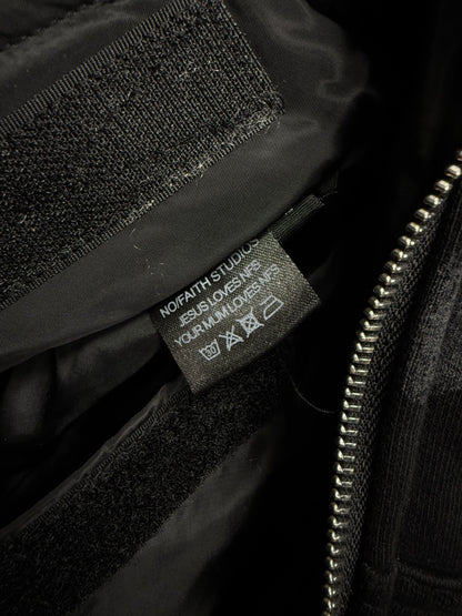 No Faith Studios Reversible Faded Black Bomber Jacket
