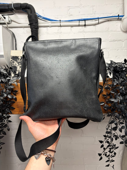 2006 Dior Homme by Hedi Slimane Waxed Black Crossbody Messenger Bag