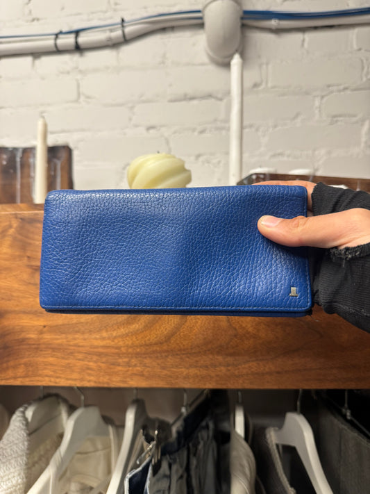 Lanvin Blue Calfskin Leather Long Wallet