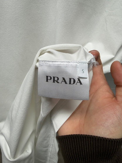 Prada ‘Miniature Logo’ White Short Sleeve Cotton T-Shirt
