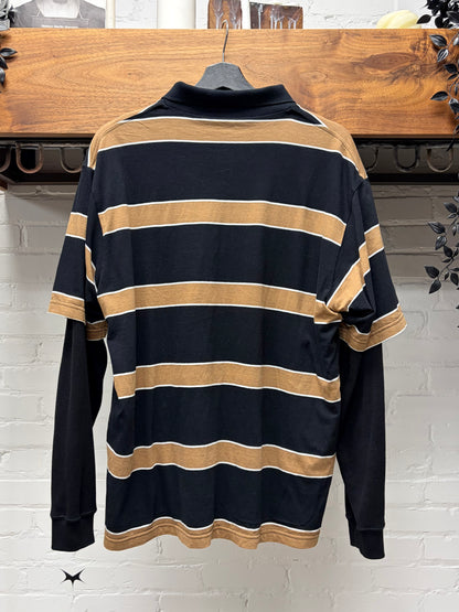 AW2024 Supreme x Dickies Striped Cotton Long Sleeve Thermal Polo