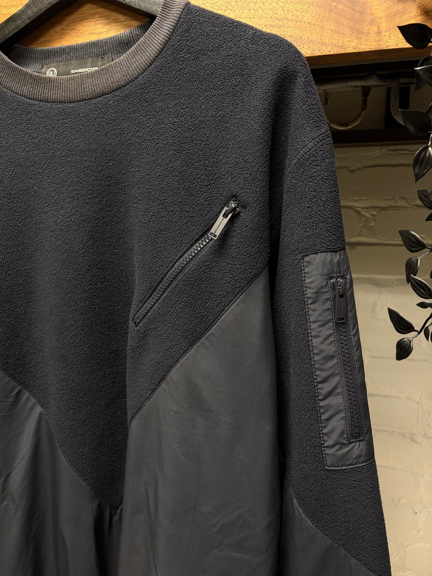 Undercover x GU Fleece Panelled Black Sweatshirt