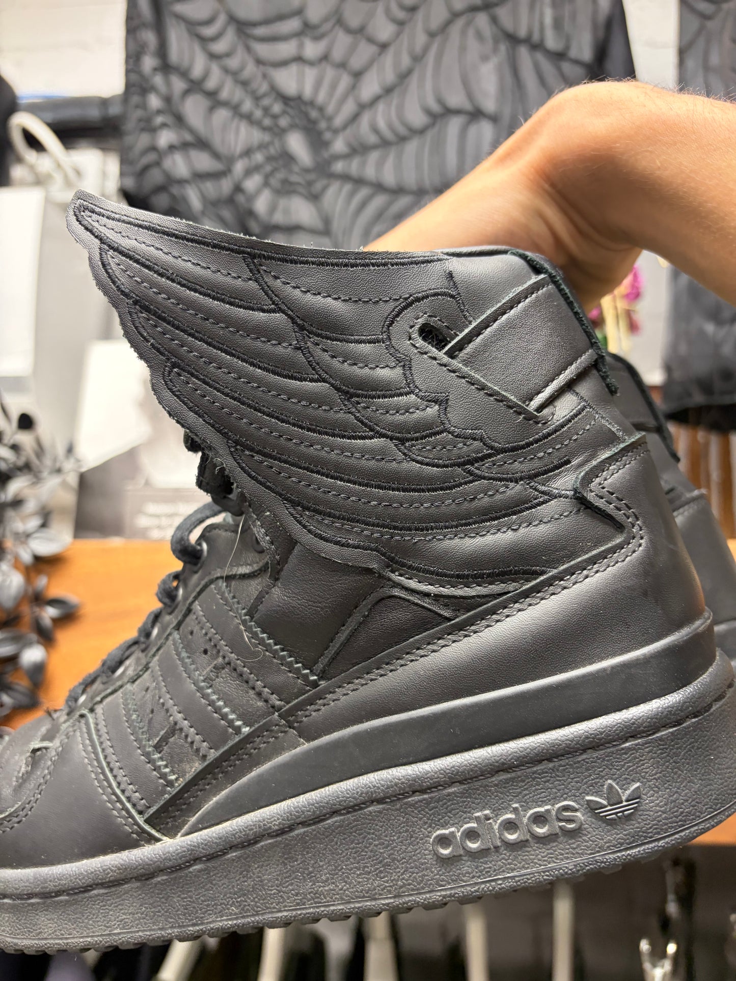 Jeremy Scott x Adidas ‘Wings 4.0’ Triple Black High Top Sneakers