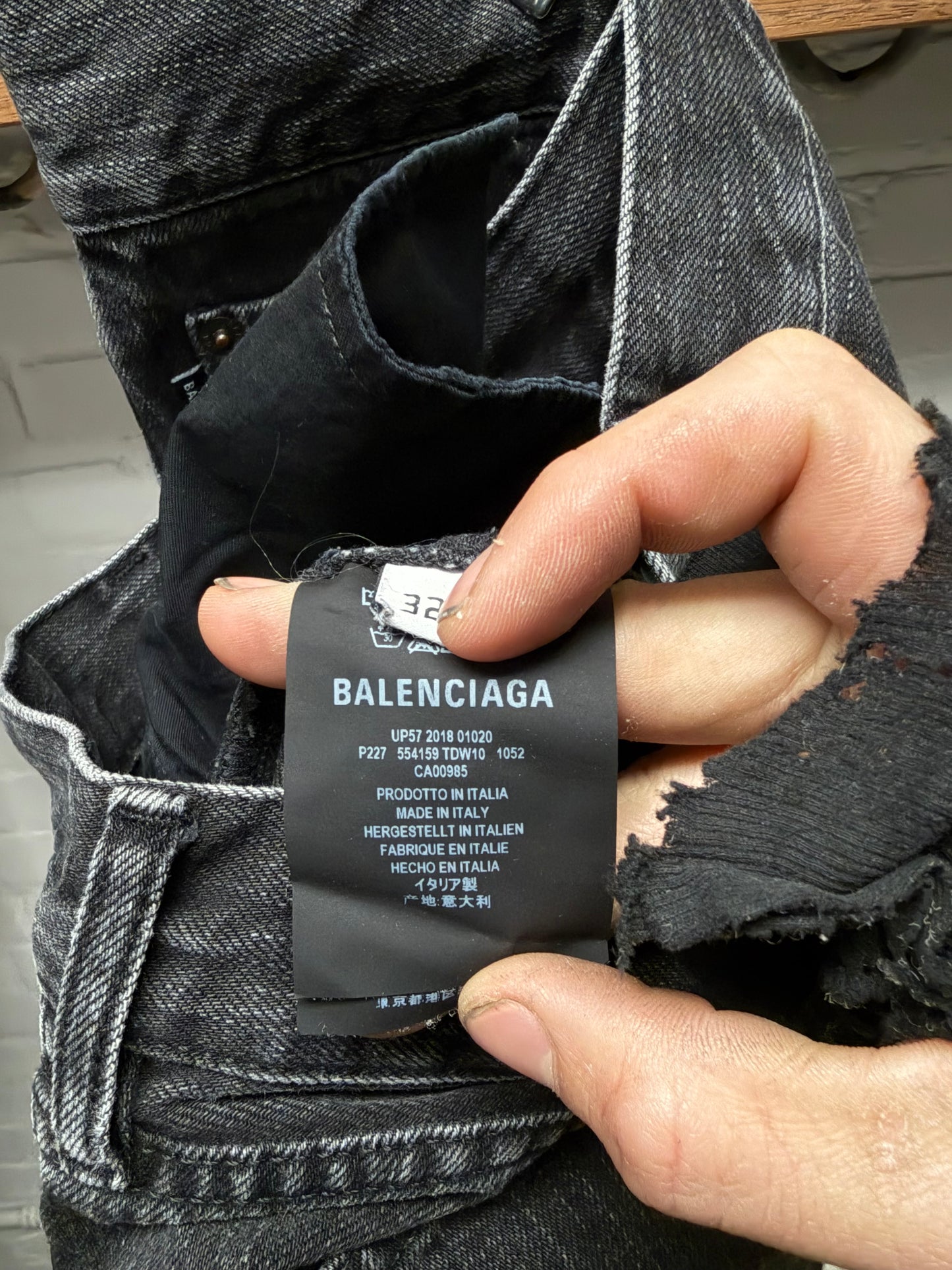 2018 Balenciaga Black Flared Cut Denim