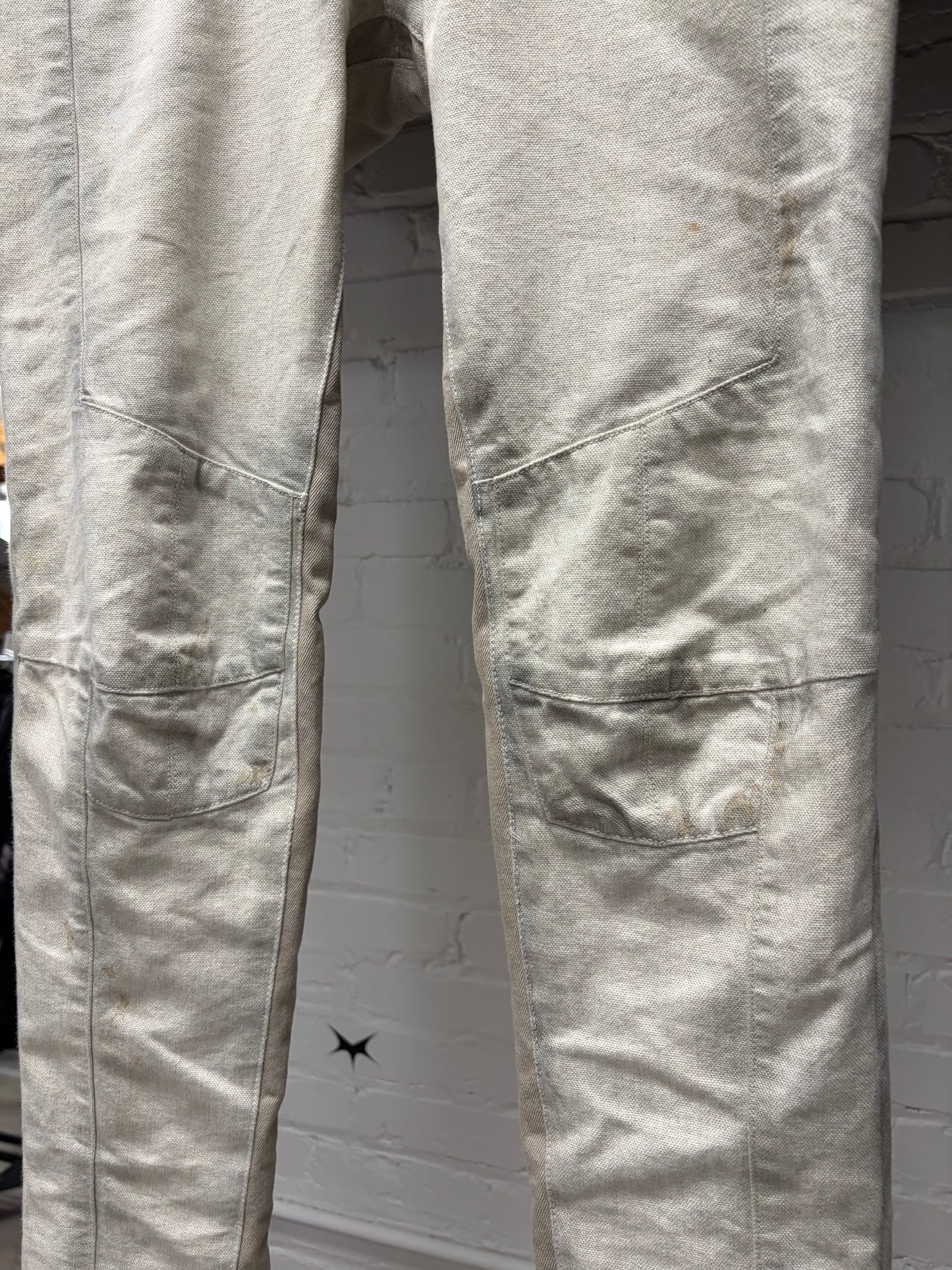 Balmain ‘Dirty White’ Biker Knee Skinny Jeans