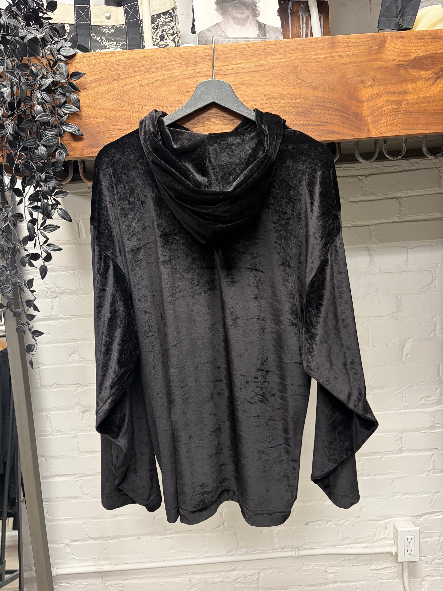 AW2022 Balenciaga ‘Velour’ Black Pullover Hoodie