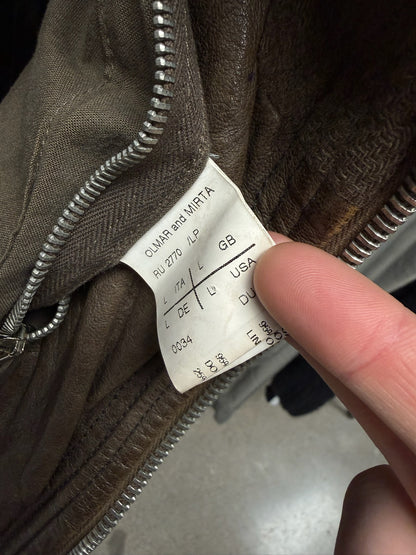 AW2009 Rick Owens ‘Crust’ Dust Bitter Lambskin Leather High Neck Jacket