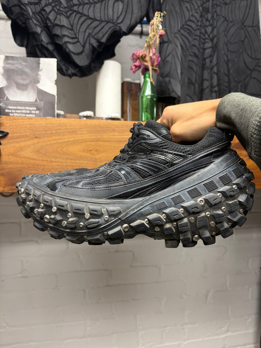 Balenciaga ‘Defender’ Studded Black Tire Sole Low Top Sneakers