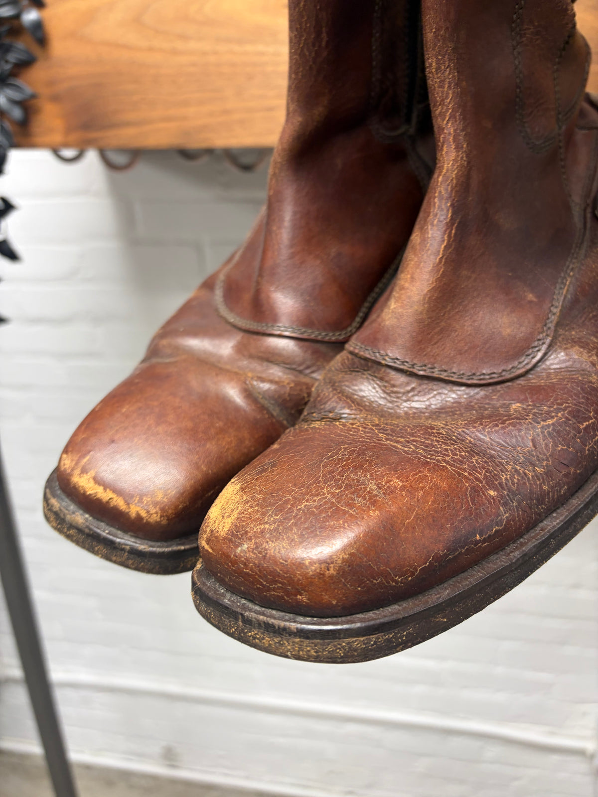 Vintage Dsquared2 Brown Calfskin Leather Cowboy Boots