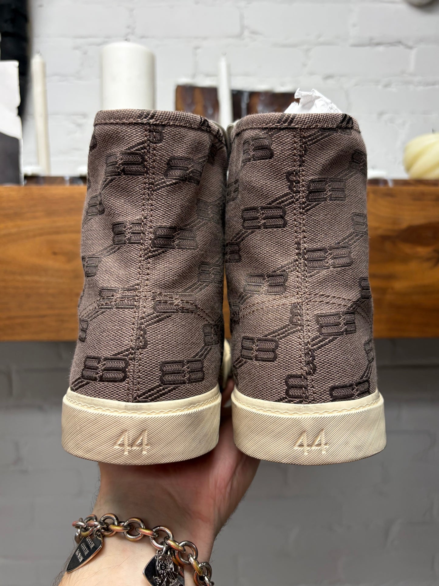Balenciaga ‘Paris’ BB Monogram Canvas High Top Sneakers