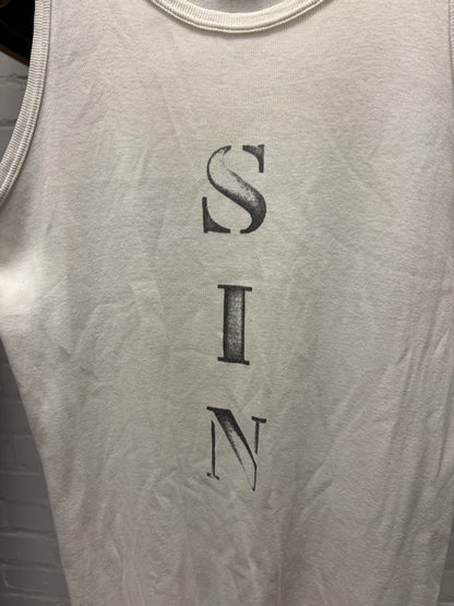 SS2003 Ann Demeulemeester ‘Sin’ White Ribbed Cotton Tank Top