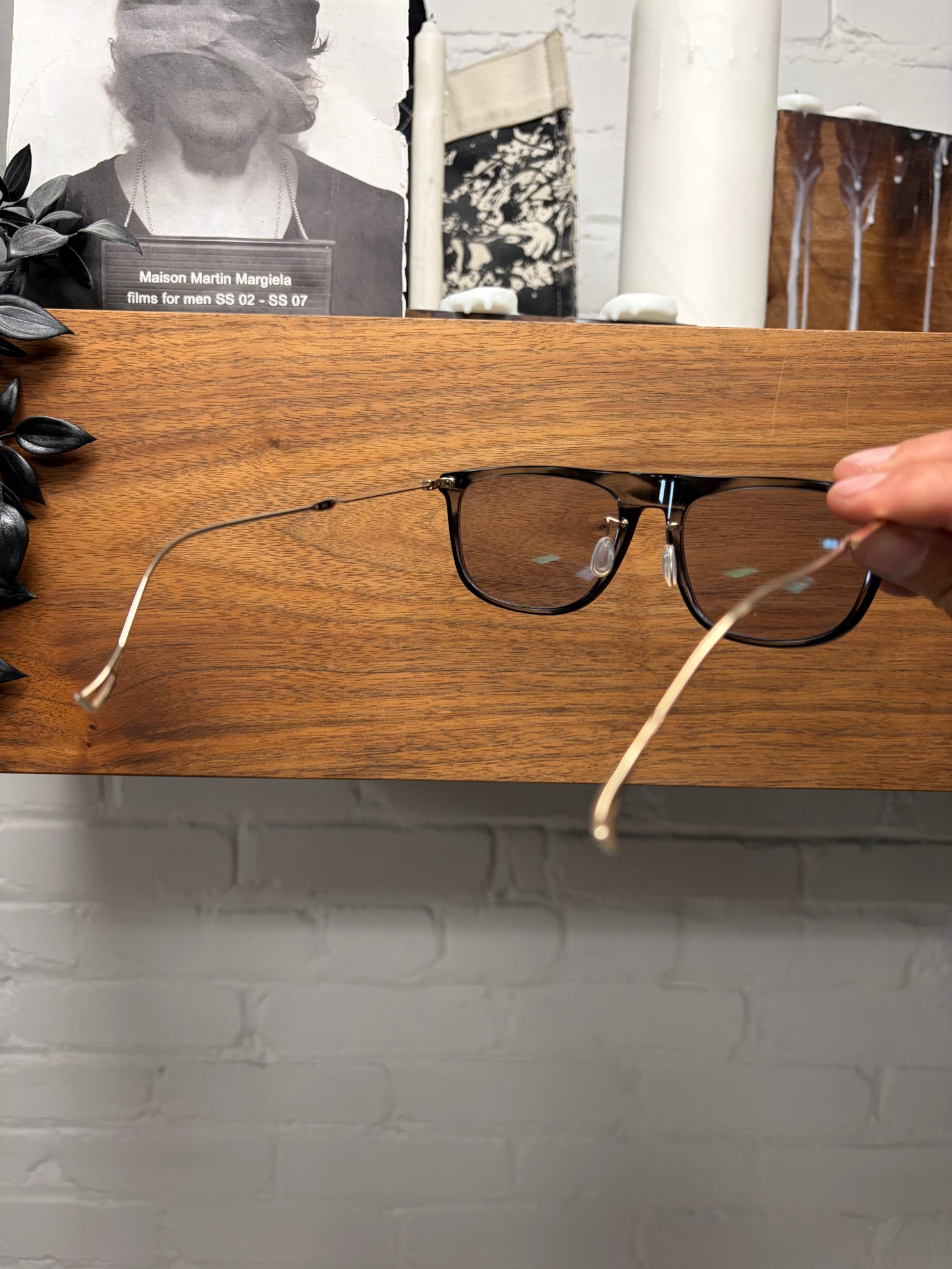 2000s Issey Miyake Tortoiseshell/Gold Sleek Metal Frame Sunglasses