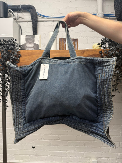 Y Project ‘Maxi Cabas’ Metal Wire Structured Denim Tote Bag