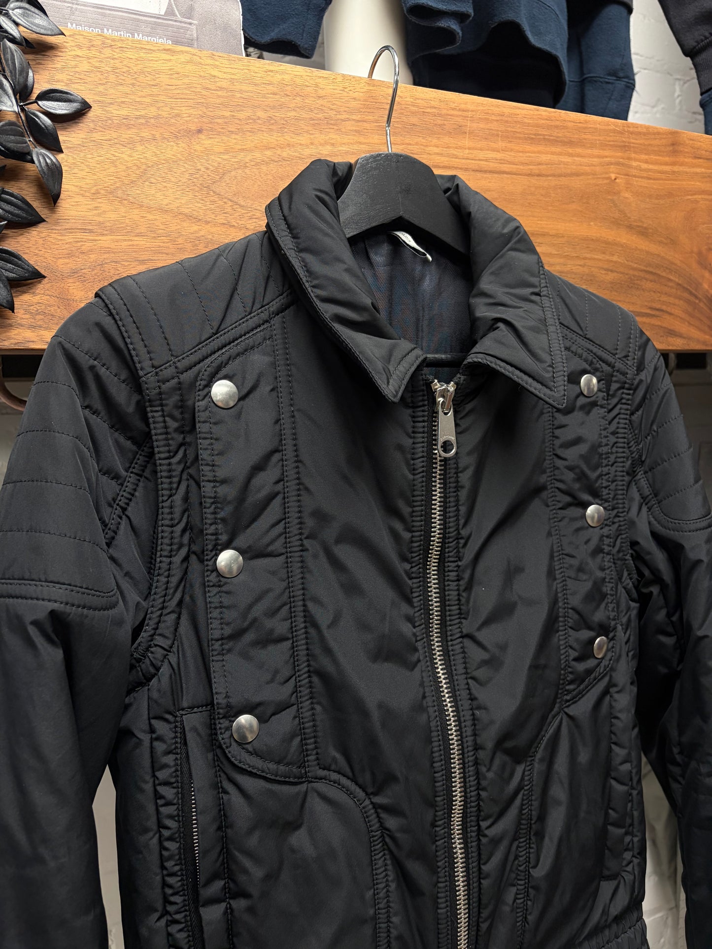AW2008 Dior Homme Lumiere du Nord’ Black Collared Button Snap Jacket