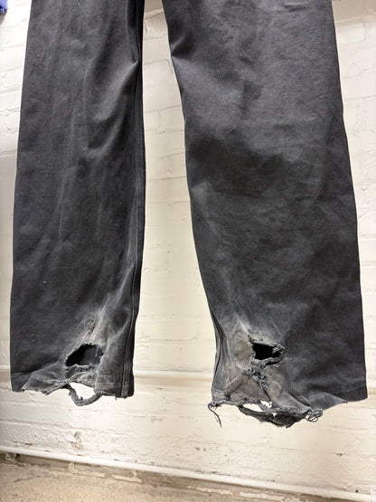 Rick Owens 16oz Japanese ‘Geth Cargo’ Wide Leg Black Denim
