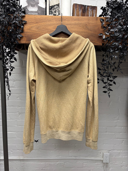 Number (N)ine Tan Brown Zip-Up Waffle Lined Cargo Hoodie