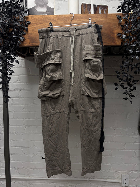 Rick Owens ‘Creatch’ Dust Brown Cropped Drawstring Sweatpants
