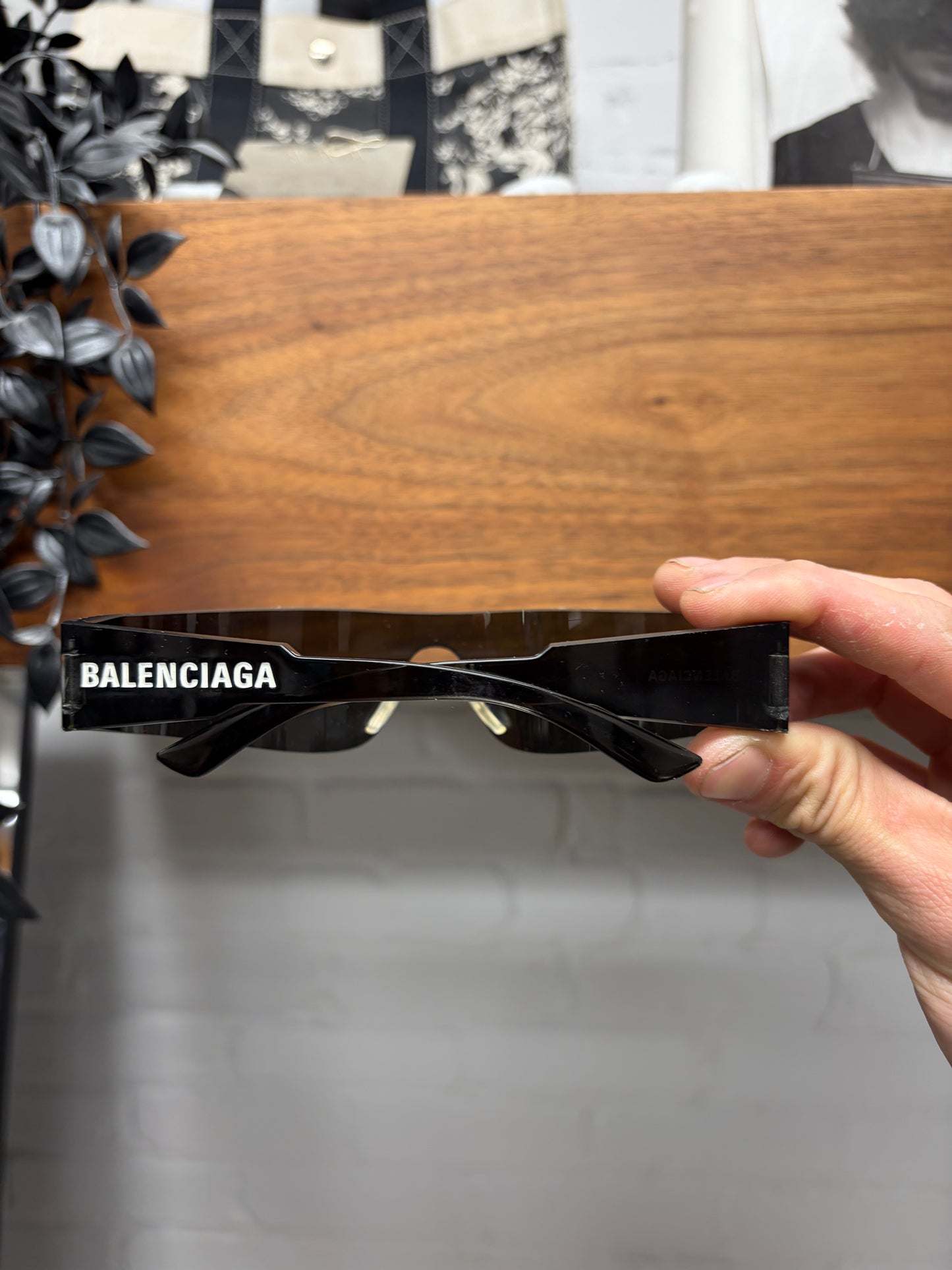 Balenciaga ‘BB0041S’ Mono Square Black Ski Sunglasses