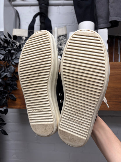 AW2022 Rick Owens Black/Milk DRKSHDW ‘Ramones’ Low Top Sneakers